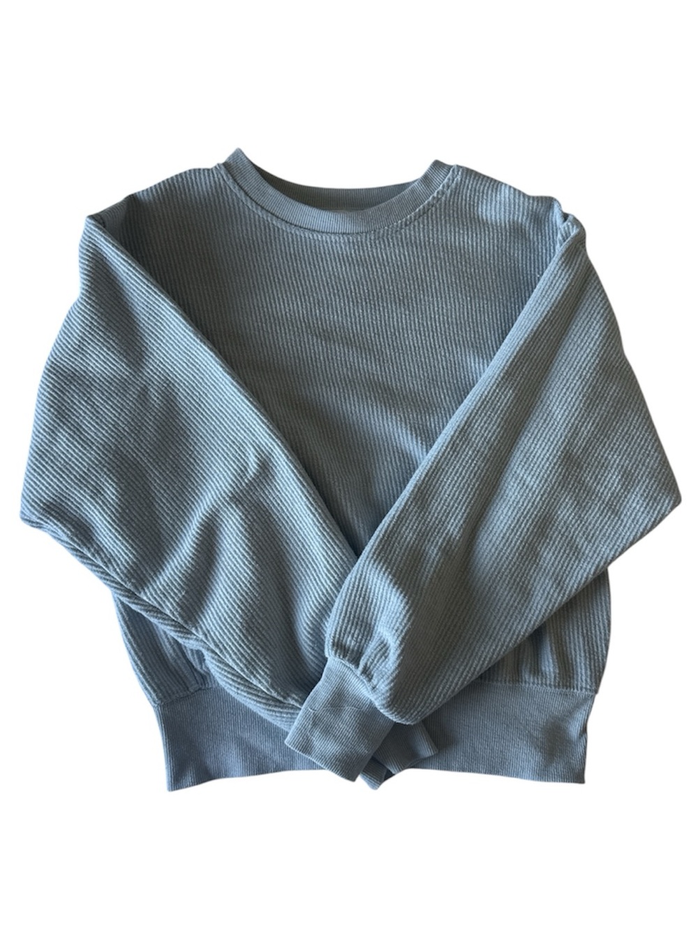 Reflex Powder Blue Ribbed Crewneck Sweater